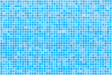 Background Of Blue Small Tiles At A Swimming Pool