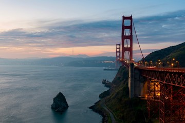 Sticker - sunrise over San Francisco Bay California over the Golden Gate