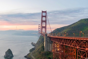 Sticker - sunrise over San Francisco Bay California over the Golden Gate