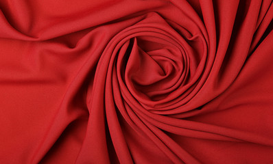 Wall Mural - Background of red textile folded pleats