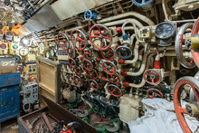 Interior Of Old Abandoned Russian Soviet Submarine