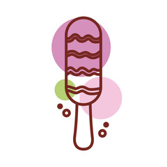 Poster - delicious ice cream in stick with various flavors line color style