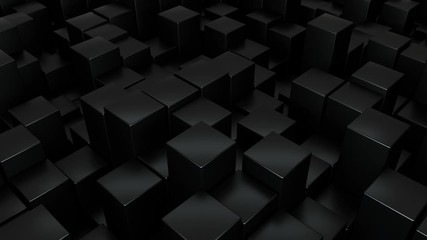 Wall Mural - abstract 3d rendering geometric surface, black minimal texture animation. modern moving background d