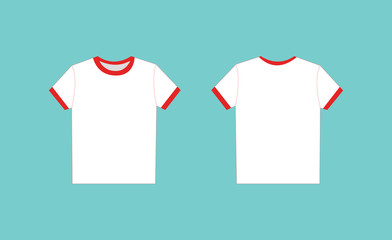 T-shirt template for mock up design. Front and back view