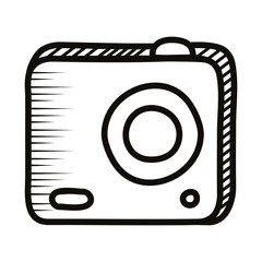 Sticker - photographic camera doodle line style icon