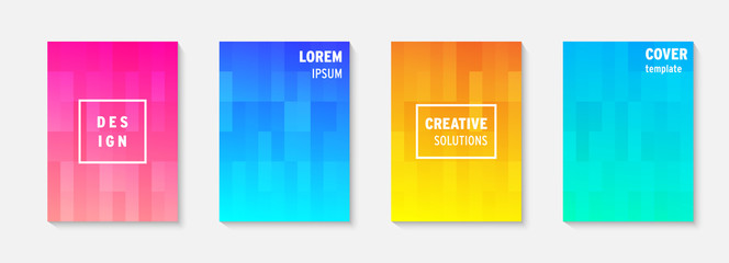 Poster - Set of minimal covers vector design. Colorful gradient. Cool modern gradient background design. Cover layout template. Minimal poster template. Modern abstract vector illustration. Geometric poster.