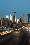 Fototapeta  - Lower Manhattan Skyline from Brooklyn Bridge at Sunrise