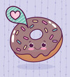 food cute chocolate donut love heart cartoon