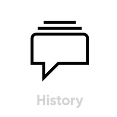Wall Mural - History message social icon. Editable line vector.