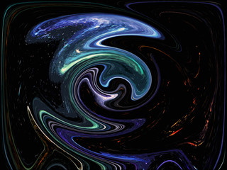 Wall Mural - Liquid speedy movement around turning point. Abstract circle background