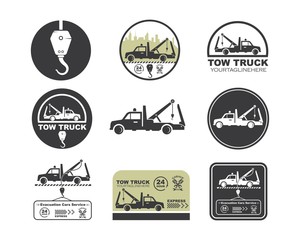 Wall Mural - tow truck vector icon logo design