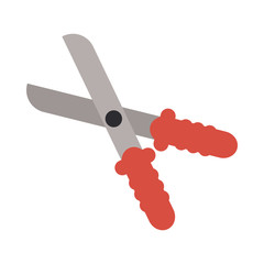 Sticker - gardening shears on white background