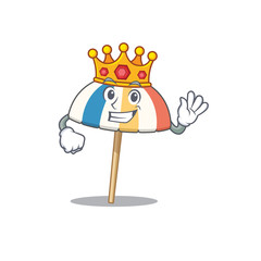 Canvas Print - The Royal King of beach umbrella cartoon character design with crown