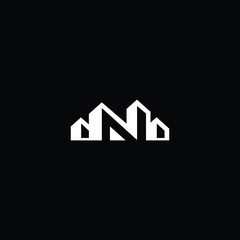 Logo design of N in vector for construction, home, real estate, building, property. Minimal awesome trendy professional logo design template on black background.