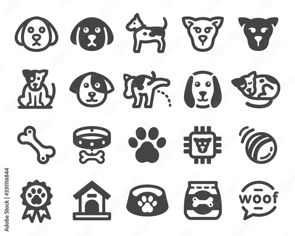 dog icon set,vector and illustration Stock Vector | Adobe Stock