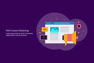 Wall Mural - digital content, content marketing mix, social media viral content campaign, internet and business t