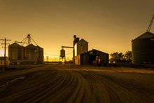 Sunset In Nebraska Farm Operation
