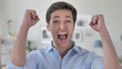 © stockbakers - Handsome Young Man Celebrating Success  Gesture in Office