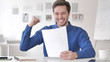 © stockbakers - Casual Adult Man Celebrating Successful Contract