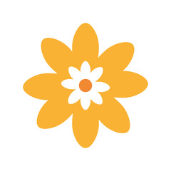 cute flower yellow color isolated icon vector illustration design