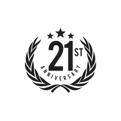 Wall Mural - 21st year anniversary logo design vector template