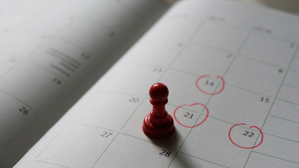 Poster - calendar and red marker
