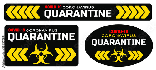 Fotografía coronavirus quarantine sign vector icon