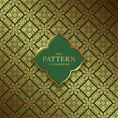Thai art luxury temple, background pattern decoration for printing, flyers, poster, web, banner, brochure and card concept vector illustration