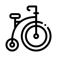 Penny Farthing Icon Vector. Outline Penny Farthing Sign. Isolated Contour Symbol Illustration