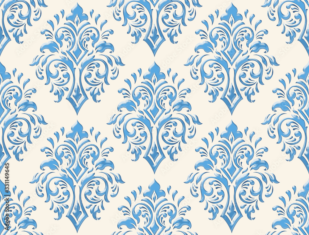Fotografia Damask seamless emboss pattern background