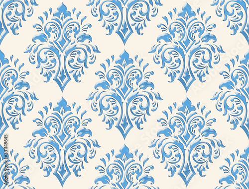 Damask seamless emboss pattern background Tableau sur Toile