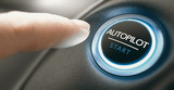 Fototapeta Mapy - Car Autopilot Switch Button.