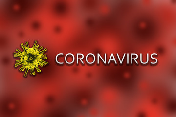 Wall Mural - Coronavirus concept - 3D illustration of Coronavirus text on red background