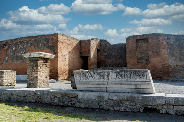 Sticker - Latin Script on Ancient Stone Wall in Pompeii