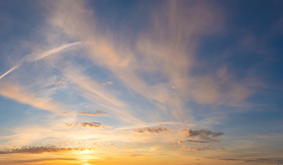Wall Mural - sunset with a beautiful blue sky