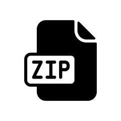 Wall Mural - Computer file, zip archive symbol. Black icon on white background