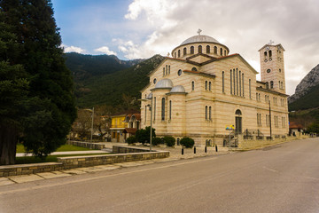 Wall Mural - Impressive Saint Athanasios church in Gravia village in Greece