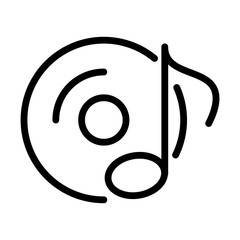 Poster - music note and vinyl sound line style icon