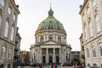 Frederiks Kirke Church or The Marble Church Marmorkirken in Copenhagen, Denmark. February 2020