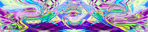 Panoramic blurred abstract neon background.