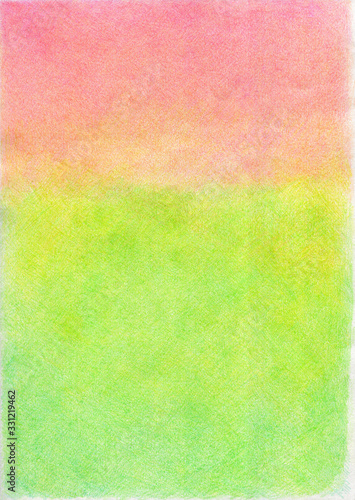 色鉛筆の質感の 緑とピンクのグラデーションの 春色の背景素材 Stock Illustration Adobe Stock