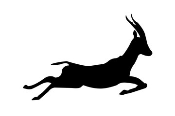 Wall Mural - Deer Silhouette on White Background