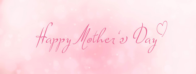 Wall Mural - happy mothers day - abstract background banner with pink hearts