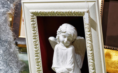 Poster - Angel in the frame at Christmas Market in Vilnius