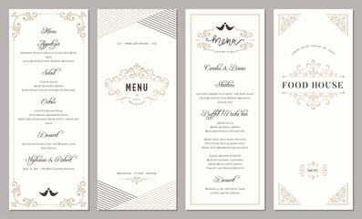 Wall Mural - wedding and restaurant menu. vertical classic templates.