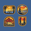 Bicycle nature polar bear nature wild badge patch pin graphic illustration vector art t-shirt design