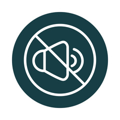 Poster - mute volume audio sound block style icon