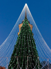 Poster - Glowing Christmas tree with decoration installed in Vilnius of Lithuania