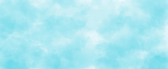 Wall Mural - light blue watercolor background hand-drawn with copy space for text
