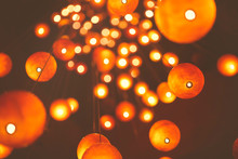 Abstract Background With Glowing Lanterns